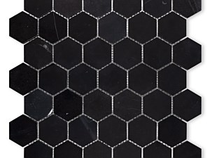 Negro Marquina Marble Hexagon 2 Polished or Honed